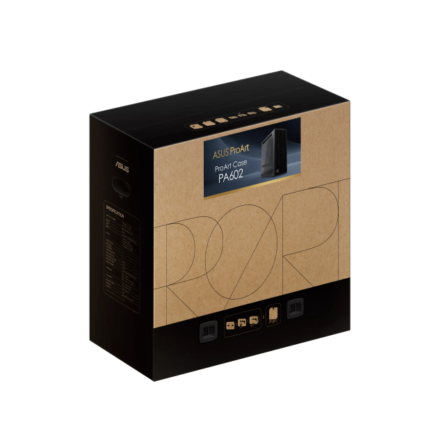 Gabinete ASUS ProArt PA602 | Torre Completa | E-ATX / ATX / Micro-ATX / Mini-ITX / DTX / Mini-DTX | USB 2.0 / USB 3.2 | 3 Ventiladores Pre-Instalados | Cristal Templado | Negro | PA602