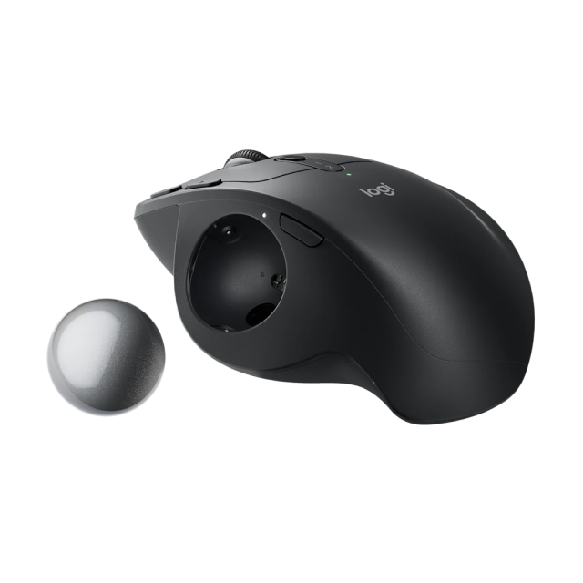 Mouse Inalámbrico Logitech MX Ergo S | 512 a 2048 DPI | Sensor Óptico Avanzado | Bluetooth / 2.4 GHz | 6 Botones Programables | Batería Interna Recargable | Diseño Ergonómico con Trackball | Color Grafito | 910-007261