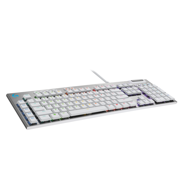 TECLADO MECANICO LOGITECH G815 GL TACTILE BLANCO RGB LIGHTSYNC PERFIL BAJO SWITCH BROWN (INGLES) / 920-011354