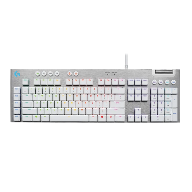 TECLADO MECANICO LOGITECH G815 GL TACTILE BLANCO RGB LIGHTSYNC PERFIL BAJO SWITCH BROWN (INGLES) / 920-011354