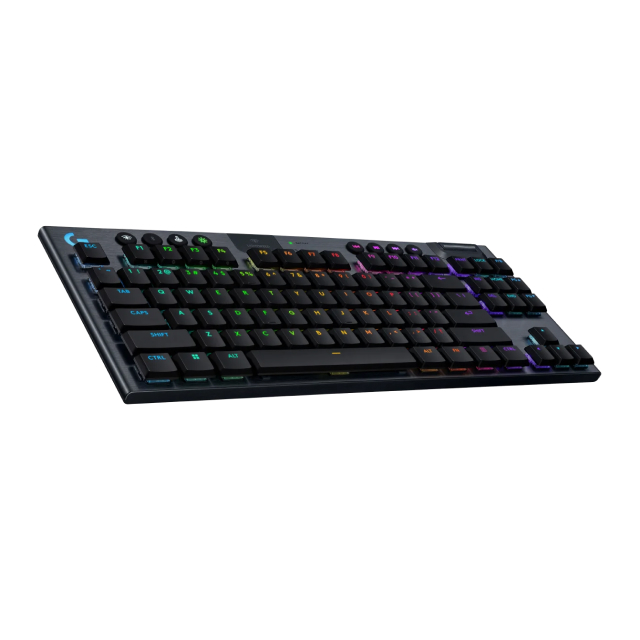 Teclado Mecánico Inalámbrico Logitech G915 X LIGHTSPEED TKL | 80% | Switch Táctil | Teclas Multimedia | Conexión Trimodo 2.4 GHz / Bluetooth / Cable | RGB | Negro | Inglés | 920-012715