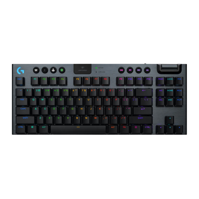 Teclado Mecánico Inalámbrico Logitech G915 X LIGHTSPEED TKL | 80% | Switch Táctil | Teclas Multimedia | Conexión Trimodo 2.4 GHz / Bluetooth / Cable | RGB | Negro | Inglés | 920-012715