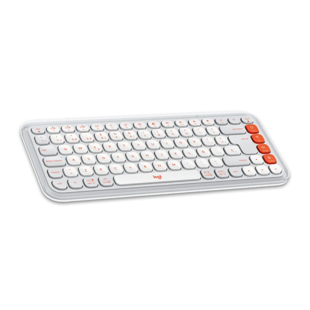Kit de Teclado y Mouse Inalámbrico Logitech POP Icon Combo | Bluetooth | Baterías Incluidas | Español | Blanco / Naranja | 920-013055