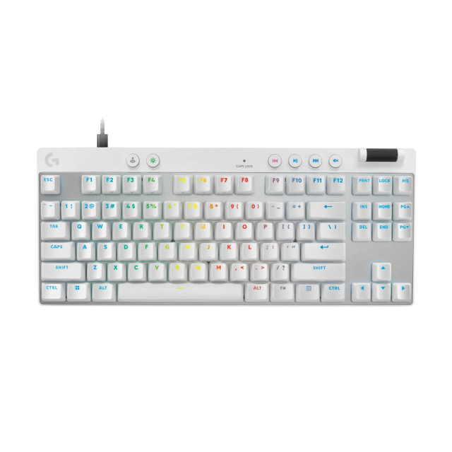 Teclado Alámbrico Logitech PRO X TKL RAPID | Interruptores magnético-analógicos | Color Blanco | Inglés | 920-013132