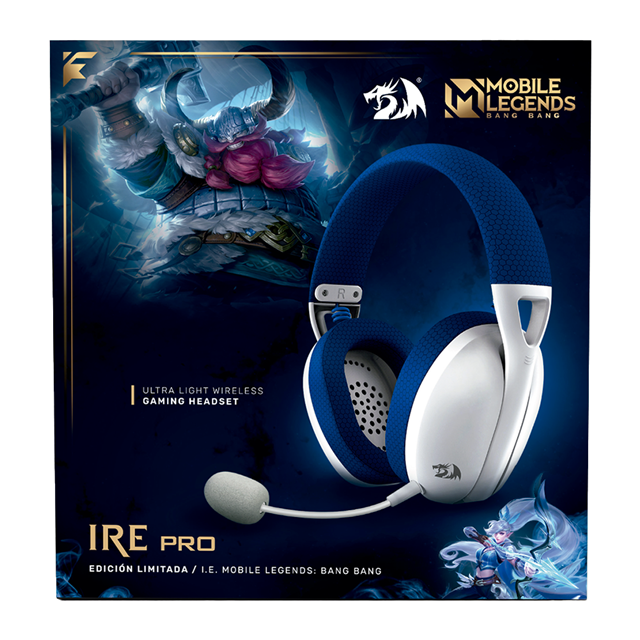 DIADEMA INALAMBRICA REDRAGON IRE PRO EDICION MOBILE LEGENDS 7.1 BLANCO/AZUL USB / H848ML-WB