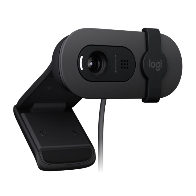 Cámara Web HD Logitech BRIO 100 | Micrófono Omnidireccional | 2 Mpx | 1920 x 1080 (FHD) / 1280 x 720 (HD) | 30 FPS | Gris (Grafito) | 960-001586