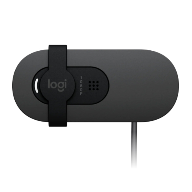 Cámara Web HD Logitech BRIO 100 | Micrófono Omnidireccional | 2 Mpx | 1920 x 1080 (FHD) / 1280 x 720 (HD) | 30 FPS | Gris (Grafito) | 960-001586