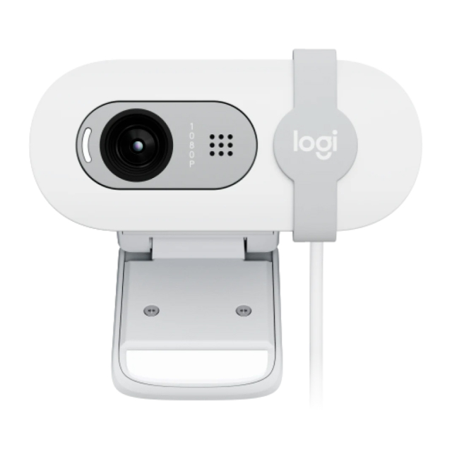 Cámara Web HD Logitech BRIO 100 | Micrófono Omnidireccional | 2 Mpx | 1920 x 1080 (FHD) / 1280 x 720 (HD) | 30 FPS | Blanco (Blanco Crudo) | 960-001615