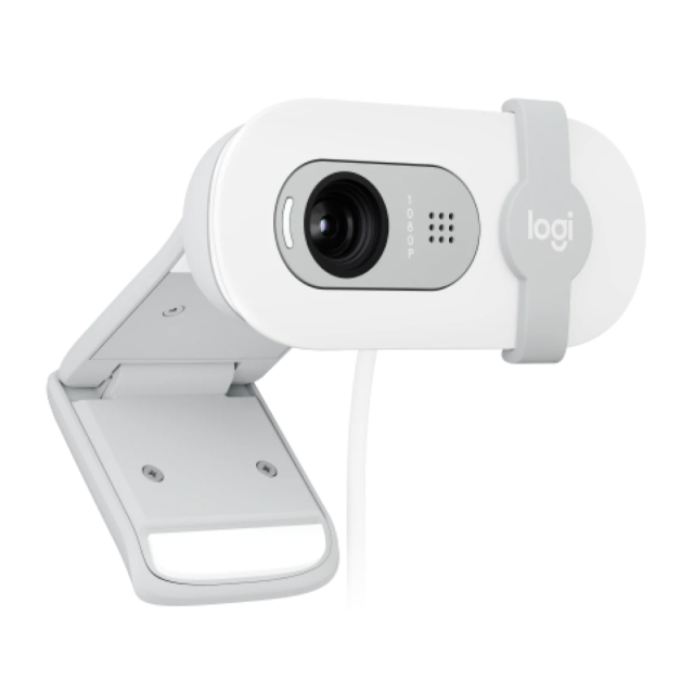 Cámara Web HD Logitech BRIO 100 | Micrófono Omnidireccional | 2 Mpx | 1920 x 1080 (FHD) / 1280 x 720 (HD) | 30 FPS | Blanco (Blanco Crudo) | 960-001615