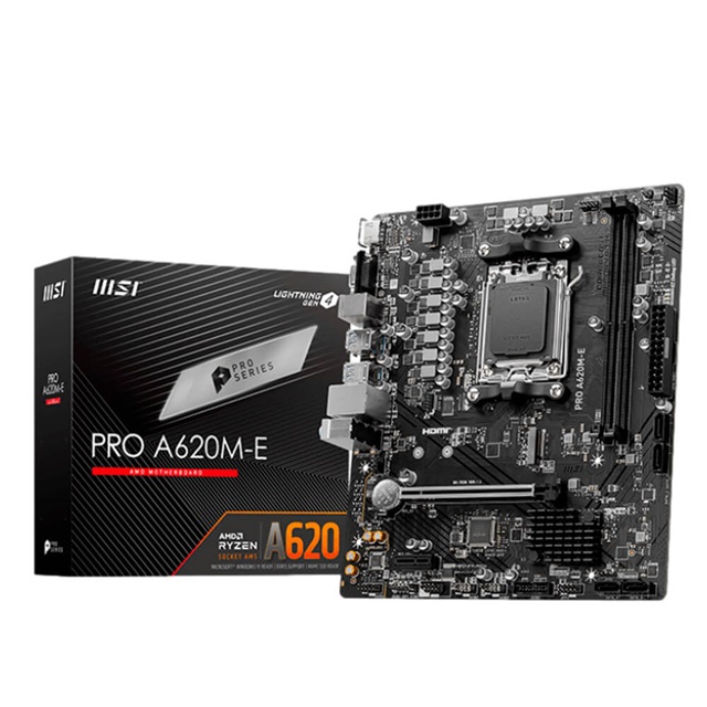 TARJETA MADRE MSI PRO A620M-E AM5 M.2 PCIE 4.0 DDR5 6800+ MATX PRO A620M-E