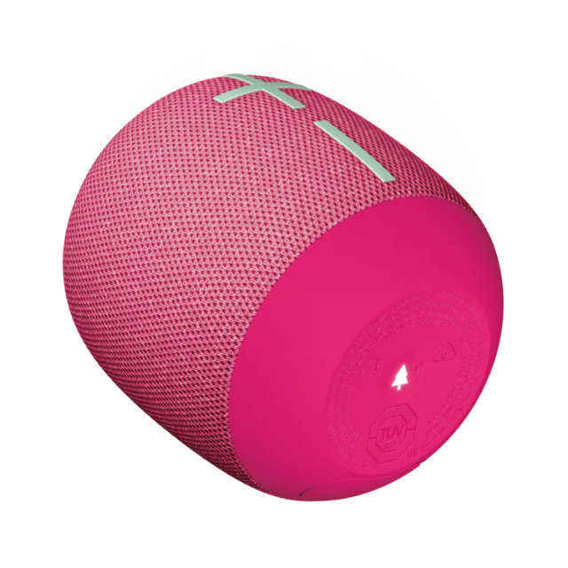Bocina Portátil Logitech Ultimate Ears Wonderboom 4 | Hasta 14 Horas de Batería | Certificación IP67 / Resistente al Polvo / Agua / Suciedad | Modo Outdoor / Modo Podcast | Flota en el Agua | Rosa (Hyper Pink) | 984-001890