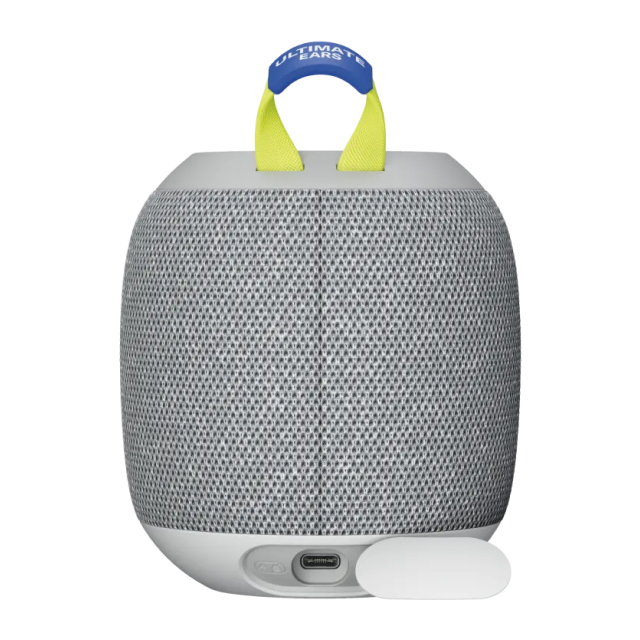 Bocina Portátil Logitech Ultimate Ears Wonderboom 4 | Hasta 14 Horas de Batería | Certificación IP67 / Resistente al Polvo / Agua / Suciedad | Modo Outdoor / Modo Podcast | Flota en el Agua | Gris (Joyous Bright) | 984-001891