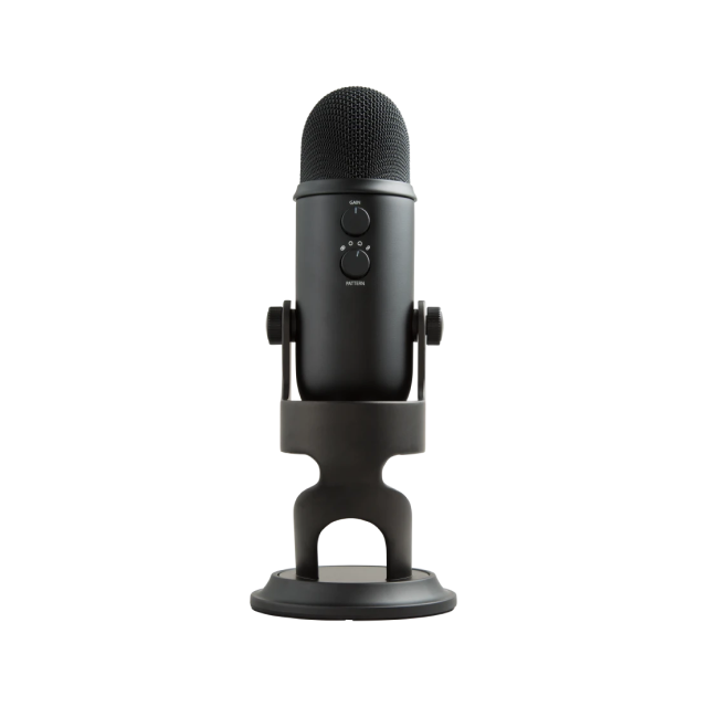 Micrófono USB Blue Yeti | Con soporte | Windows 10 / macOS | Ideal para Podcast/Streaming | Color Negro| 988-000504