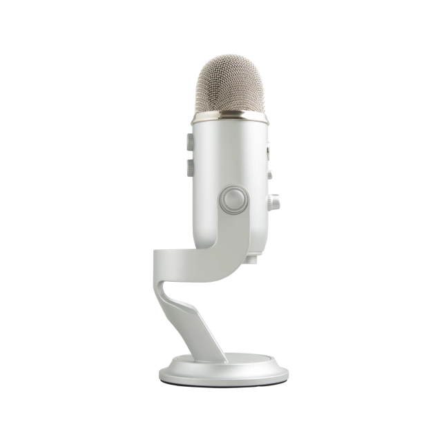 Micrófono USB Blue Yeti | Con soporte | Windows 10 / macOS | Ideal para Podcast/Streaming | Color Plata | 988-000506