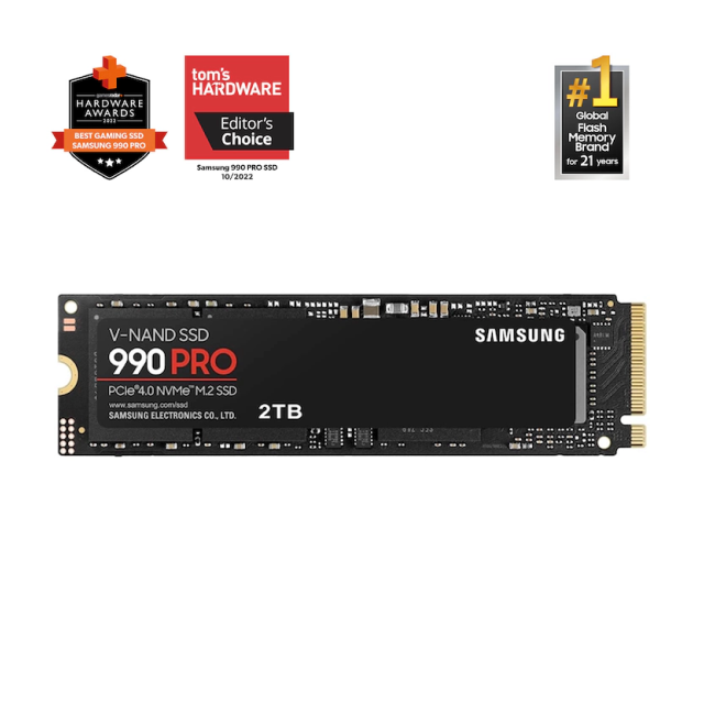 Memoria Interna SSD Samsung Serie 990 PRO 2TB | M.2 | PCIe Gen4. X4 | NVMe 2.0c |  MZ-V9P2T0B/AM