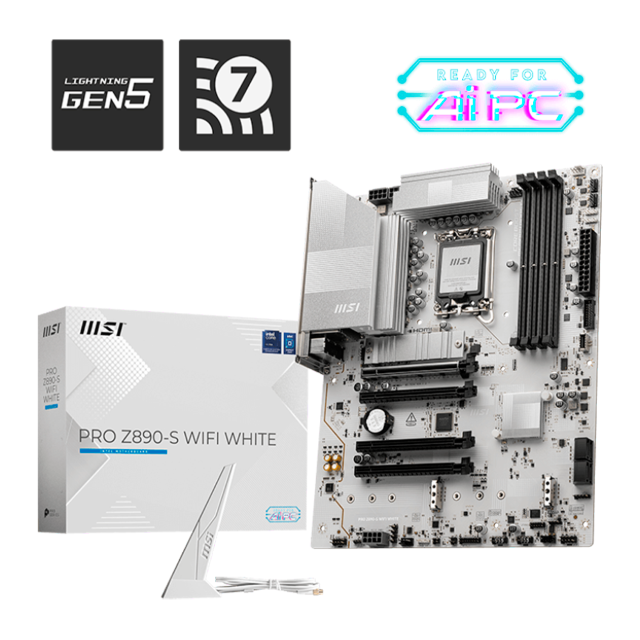 Tarjeta Madre MSI PRO Z890-S WIFI WHITE | ATX | LGA 1851 | Chipset Z890 | Hasta 256 GB DDR5 | HDMI / DisplayPort | PRO Z890-S WIFI WHITE