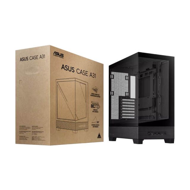 Gabinete ASUS A31 | ATX | USB | Back Connect Compatible | Cristal Templado | Negro | A31/BK/TG 