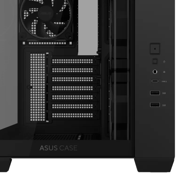 Gabinete ASUS A32 PLUS | Media Torre | ATX / Micro ATX / Mini ITX | 2 x USB A / 1 x USB C | Incluye 4 Ventiladores ARGB | Cristal Templado Panorámico | Negro | A32 PLUS/BK/TG/ARGB