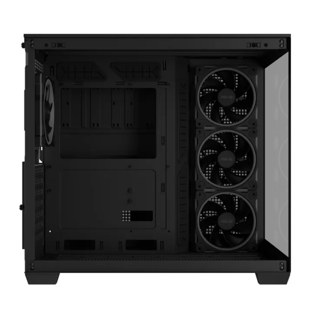 Gabinete ASUS A32 PLUS | Media Torre | ATX / Micro ATX / Mini ITX | 2 x USB A / 1 x USB C | Incluye 4 Ventiladores ARGB | Cristal Templado Panorámico | Negro | A32 PLUS/BK/TG/ARGB