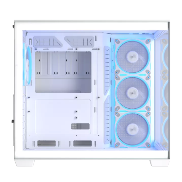 Gabinete ASUS A32 PLUS | Media Torre | ATX / Micro ATX / Mini ITX | 2 x USB A / 1 x USB C | Incluye 4 Ventiladores ARGB | Cristal Templado Panorámico | Blanco | A32 PLUS/WT/TG/ARGB