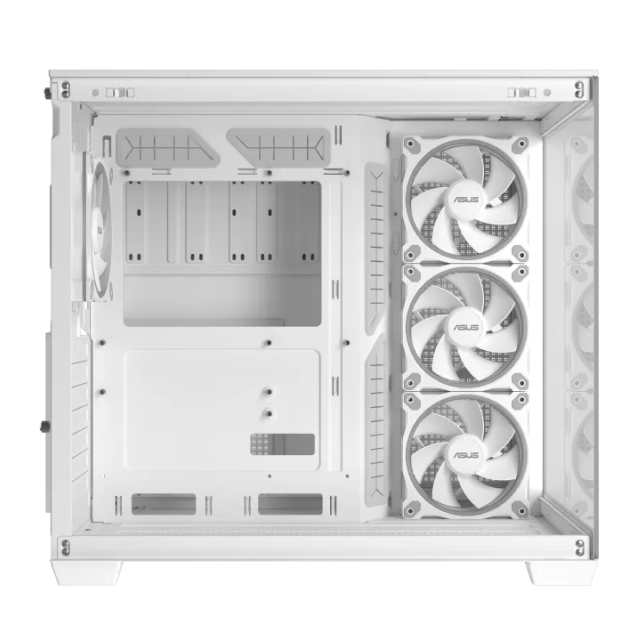 Gabinete ASUS A32 PLUS | Media Torre | ATX / Micro ATX / Mini ITX | 2 x USB A / 1 x USB C | Incluye 4 Ventiladores ARGB | Cristal Templado Panorámico | Blanco | A32 PLUS/WT/TG/ARGB