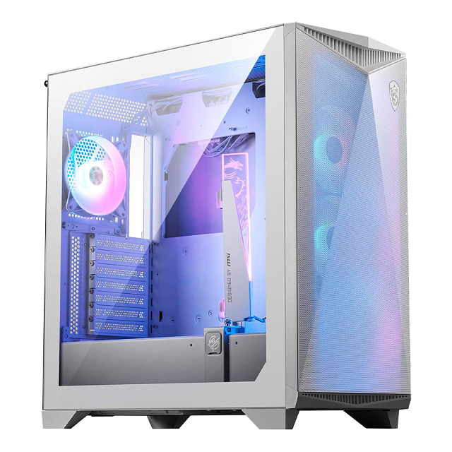 Gabinete MSI MAG Gungnir 300R Airflow | White cristal | RGB | ATX | 4 ventiladores | MPG GUNGNIR 300R AIRFLOW