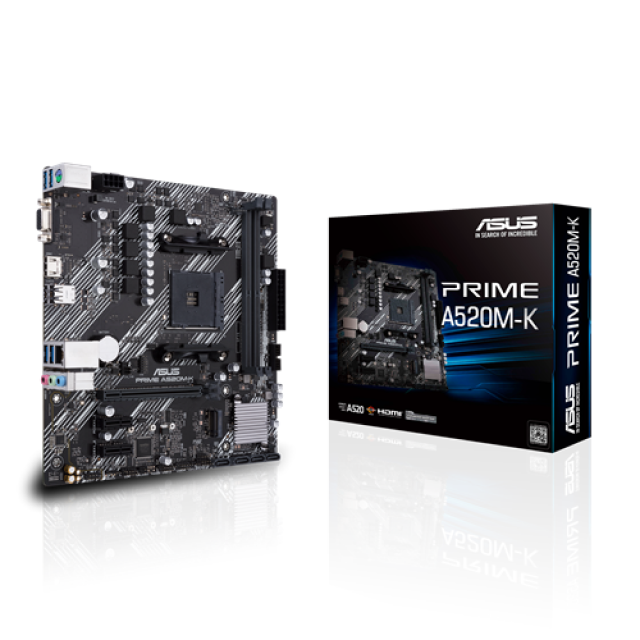 Tarjeta Madre ASUS PRIME A520M-K | micro ATX | AMD A520 | AM4 | DDR4 | HDMI 2.1 x 1 | PRIME A520M-K