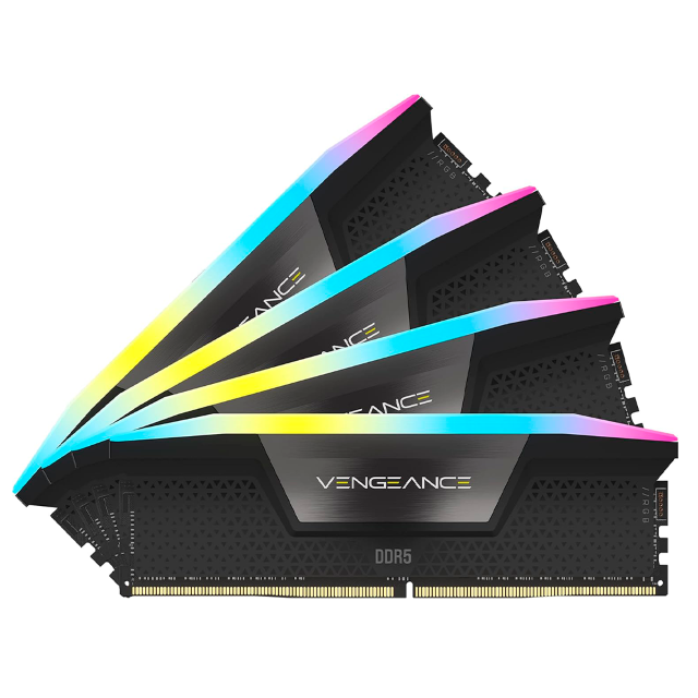 Kit Memoria RAM Corsair Vengeance RGB DDR5 | 6400MHz | 96GB (4x24GB) | Non-ECC | CL32 | XMP | CMH96GX5M4B6400C32