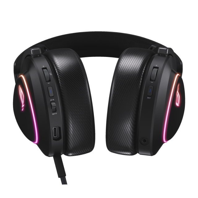 Audífonos Gamer Inalámbricos ASUS ROG Delta II | Micrófono Desmontable | Hasta 110 Horas de Batería | 2.4 GHz / Bluetooth / 3.5 mm | Audio Simultáneo en 2 Dispositivos | PC / Mac / PS4 / PS5 / Nintendo Switch / Móvil | RGB | Negro | A701 ROG DELTA II