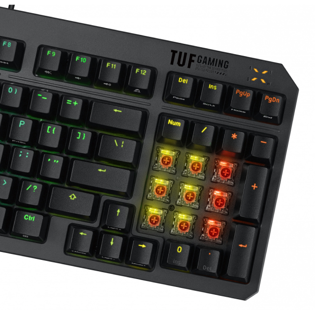 Teclado ASUS TUF Gaming K3 Gen II | Alámbrico | Mecánico | Switches RGB RED | 96%  ( 97 teclas ) | impermeabilización IP57 | QWERTY en Inglés (US) | RA07 TUF K3 GEN II/RD/CA/ABS