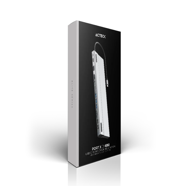 HUB Multipuerto Acteck Port X DH690 | Conexión a PC USB-C | 2 Puertos USB-A 2.0 / 3 Puertos USB-A 3.1 Gen1 / 2 Puertos USB-C 3.1 Gen2 / Puerto HDMI 4K / Puerto VGA FHD / Puerto Ethernet / Jack 3.5mm / Lector de Tarjetas SD y MicroSD | Plata | AC-932950