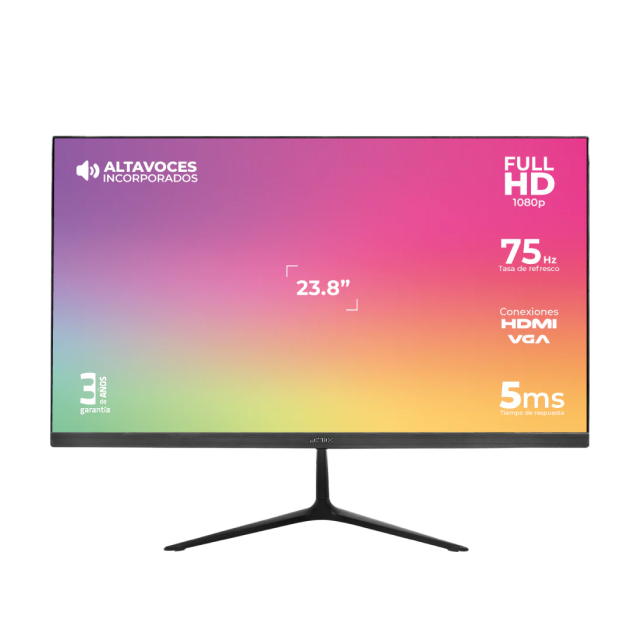 Monitor Curvo Acteck Captive Vivid SP240 | 23.8" | FHD | 1920 x 1080 (IPS) | 75 Hz | 5 ms | Bocinas Integradas | AC-933841