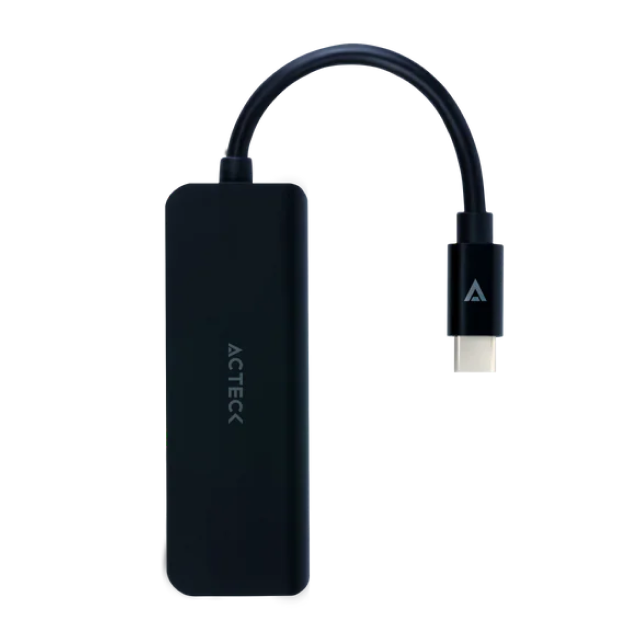 HUB Multipuerto Acteck Gate 5P DH645 | Conexión a PC USB-C | 1 Puerto USB-C 3.1 / 1 Puerto USB-A 2.0 / 1 Puerto USB-A 3.1 / 1 Puerto HDMI 4K | Negro | AC-934640