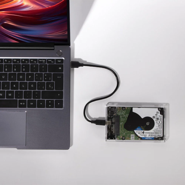 Enclosure Acteck Armor Clear HC440 | Carcasa para HDD de 2.5" | SATA | Conexión a Enclosure USB-C 3.1 | Conexión a PC USB-A 3.0 | 5 Gbps | Transparente | AC-934695