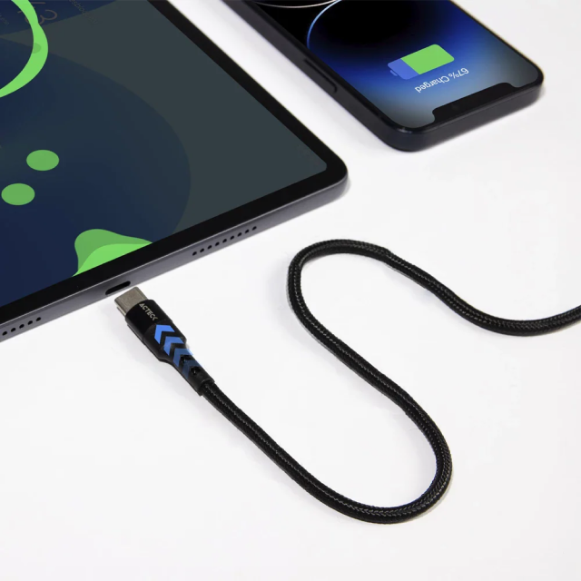 Cable de Carga Lightning Acteck Linx Plus CL420 | USB-C a Lightning | Carga Rápida | 27W | Compatible con Dispositivos Apple | 1.8 Metros | Negro | AC-934862