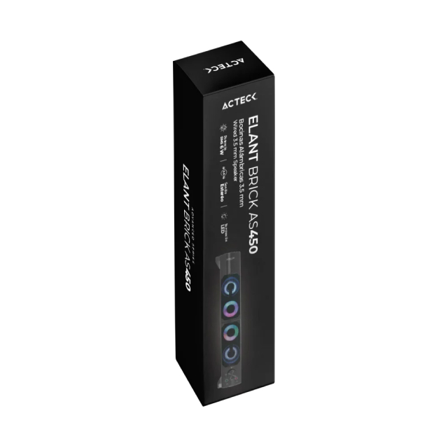 Bocinas Acteck Elant Brick AS450 | 3.5 mm | Estéreo 2.0 | 6 W | Negro | AC-935258