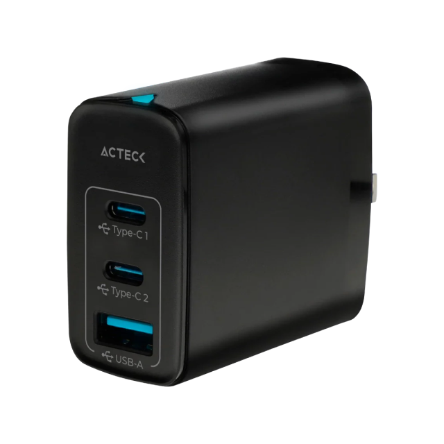 Cargador de Pared Acteck Energon Pro CE707 | Carga Ultra Rápida | 65W | USB-A / USB-C | Color Negro | AC-935579