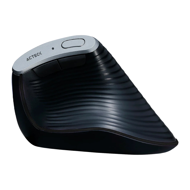 Mouse Ergonómico Vertical Inalámbrico Acteck Virtuos Fitt Pro MI770 | Hasta 2400 DPI | Sensor Óptico Sigma MX8650 | 118 g | 8 Botones | Hasta 50 Hrs de Batería Recargable | Bluetooth / Dongle 2.4 Ghz | Windows / MacOS / iOS / Android | Negro | AC-936200