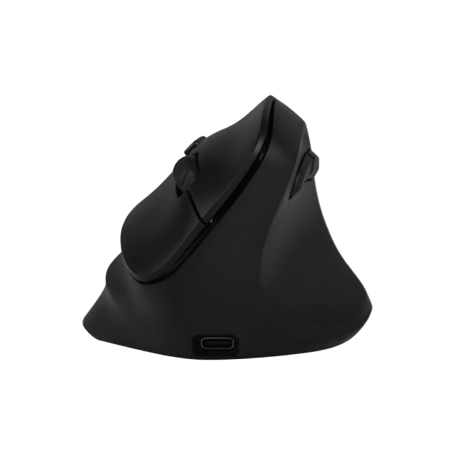 Mouse Inalámbrico Acteck Virtuos Fitt MI520 | Hasta 40 Horas de Batería | Hasta 2,400 DPI | Sensor Óptico PixArt 3212 | 109 g | 7 Botones | Bluetooth / 2.4 GHz | Diseño Ergonómico Vertical | Negro | AC-936224