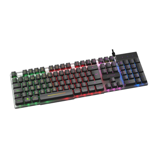 Teclado de Membrana Alámbrico Acteck Led Aurean II TA220G | Completo / 100% | USB-A 2.0 | RGB | Negro | Español | AC-939195