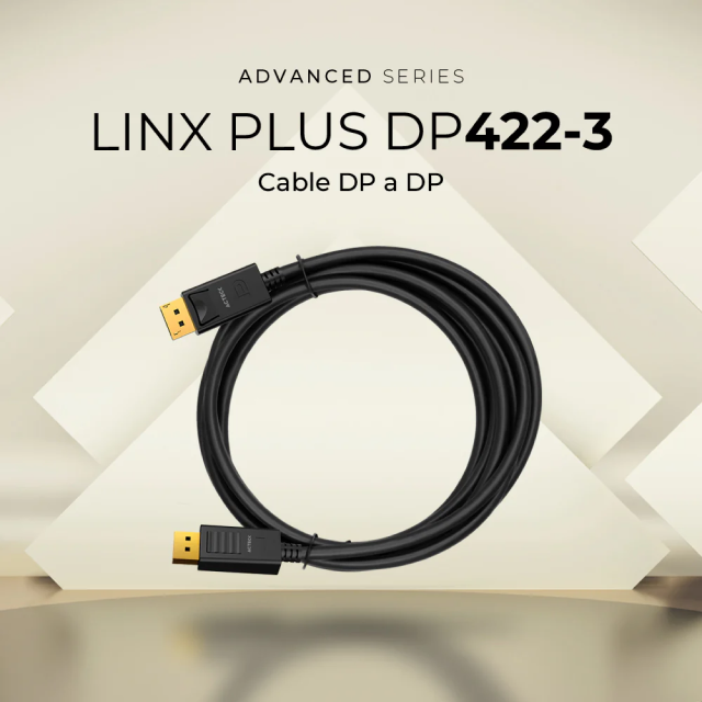 Cable DisplayPort Acteck Linx Plus DP422-3 | DP a DP | 4K | 60 Hz | 3 Metros | Negro | AC-939799