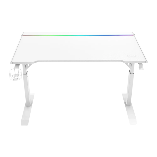 Escritorio Ajustable Ergonómico Acteck Ergo Desk Pro ED757 | 120 x 60 cm | Hasta 100 kg | 3 Niveles de Altura Ajustable Manual: 71 / 75 / 79 cm | Cesta de Cables Integrada | Estructura de Acero | RGB | Color Blanco | AC-941440