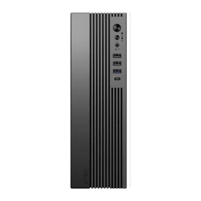 Gabinete Acteck Onex GS450 | Mini Torre Slim | Micro ATX / Mini ITX | 3 x USB-A / 1 x USB-C | Incluye Fuente de Poder Flex 400W | Lector de Tarjetas SD | Negro | AC-943086