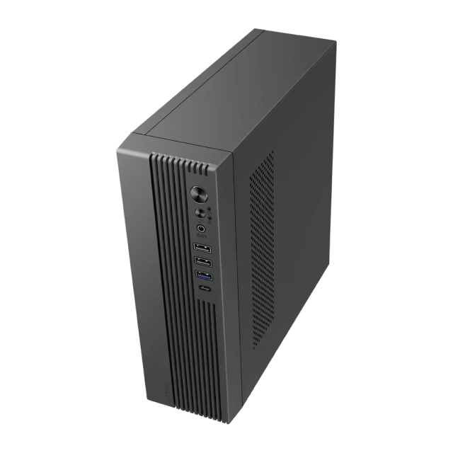 Gabinete Acteck Onex GS450 | Mini Torre Slim | Micro ATX / Mini ITX | 3 x USB-A / 1 x USB-C | Incluye Fuente de Poder Flex 400W | Lector de Tarjetas SD | Negro | AC-943086