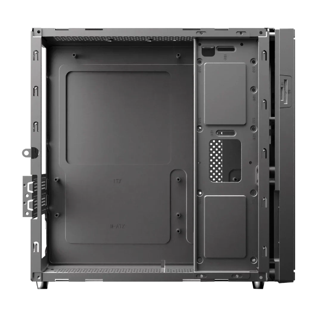 Gabinete Acteck Onex GS450 | Mini Torre Slim | Micro ATX / Mini ITX | 3 x USB-A / 1 x USB-C | Incluye Fuente de Poder Flex 400W | Lector de Tarjetas SD | Negro | AC-943086