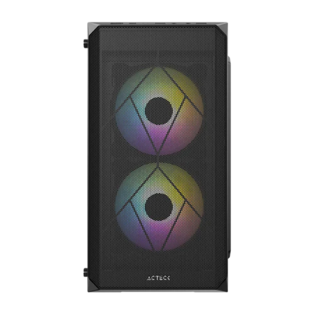 GABINETE ACTECK DOOM GI630 NEGRO MATX (3 VENTILADORES RGB PREINSTALADOS) (INCLUYE FUENTE DE PODER 500W) / AC-935739