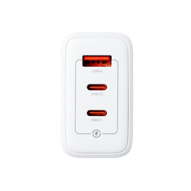 Cargador USB de Pared ADATA GaN de 65 W | Carga rápida | Carga 3 dispositivos de forma simultánea | USB-A / USB-C | Color Blanco | CHARGERU-0653-QCPDWH