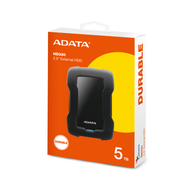 Disco Duro Externo ADATA HD330 | 5TB | USB 3.2 | Negro | AHD330-5TU31-CBK