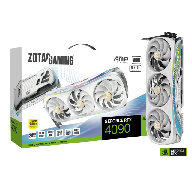 Tarjeta de video Zotac Gaming RTX 4090 | 24GB | AMP Extreme AIRO | White Edition | ZT-D40900K-10P