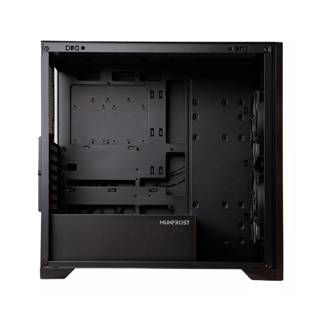 Gabinete Munfrost ALDER Black | ATX - Mini ATX - Mini ITX | ARGB | Cristal Templado 4mm | 2 ventiladores ARGB 160mm Preinstalados | CGALDERBMFT